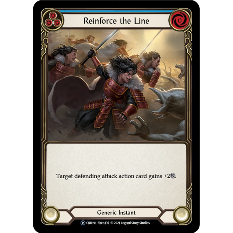 Flesh and Blood Crucible of War Unlimited R CRU191 Reinforce the Line (Blue) Standard
