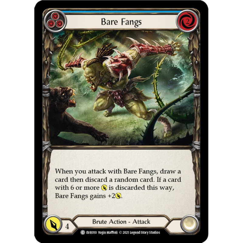 Flesh and Blood Everfest First Edition C EVR010 Bare Fangs (Blue) Rainbow