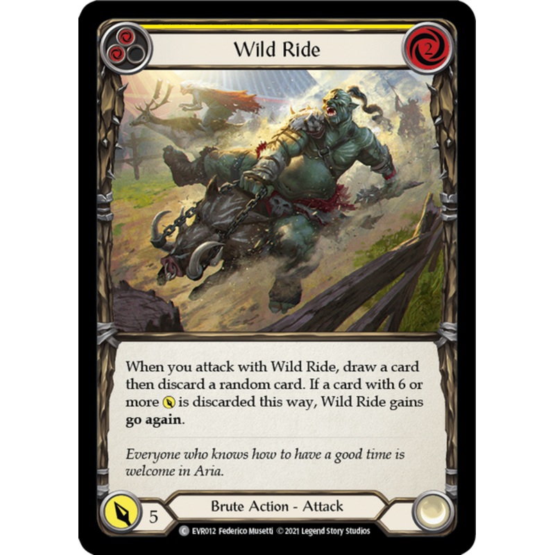 Flesh and Blood Everfest First Edition C EVR012 Wild Ride (Yellow) Standard