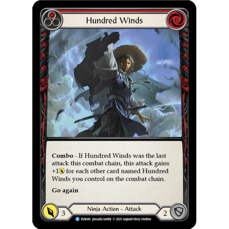 Flesh and Blood Everfest First Edition R EVR041 Hundred Winds (Red) Standard
