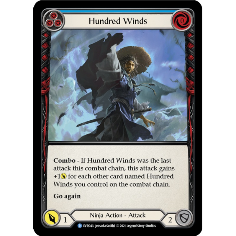 Flesh and Blood Everfest First Edition R EVR043 Hundred Winds (Blue) Rainbow