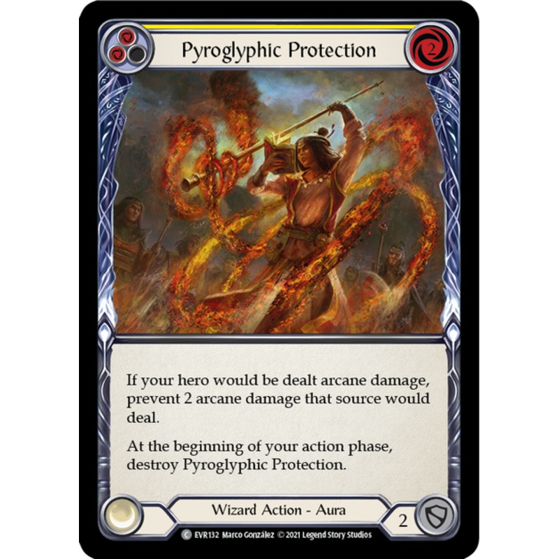 Flesh and Blood Everfest First Edition C EVR132 Pyroglyphic Protection (Yellow) Standard