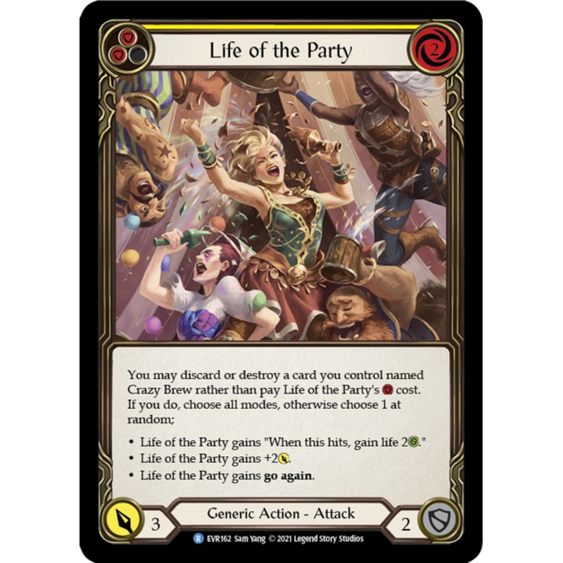 Flesh and Blood Everfest First Edition R EVR162 Life of the Party (Yellow) Rainbow