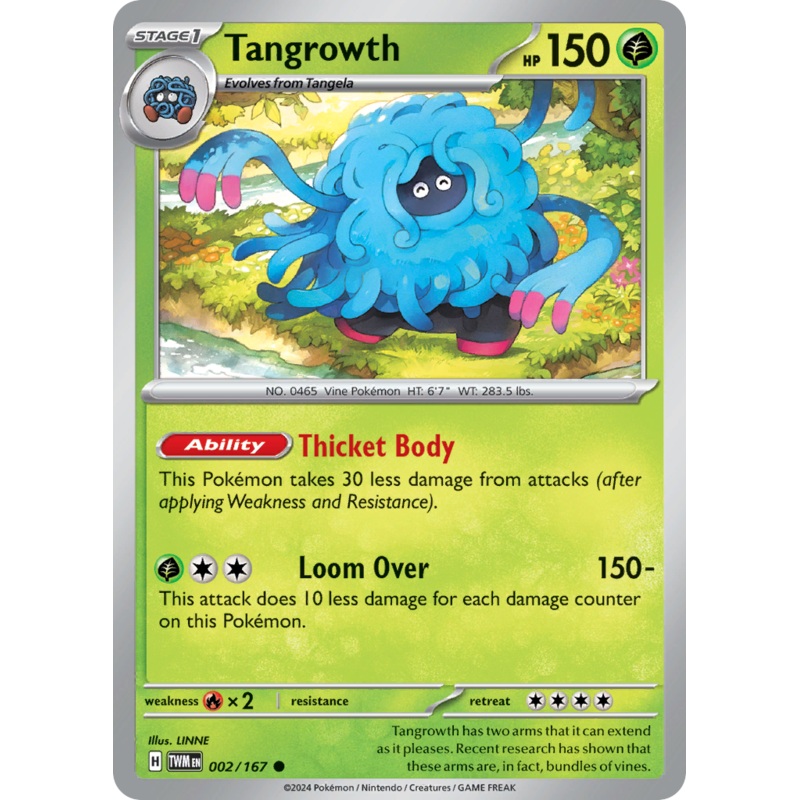 002/167 2/167 Tangrowth  Pokemon Card  Twilight Masquerade Common *MINT*