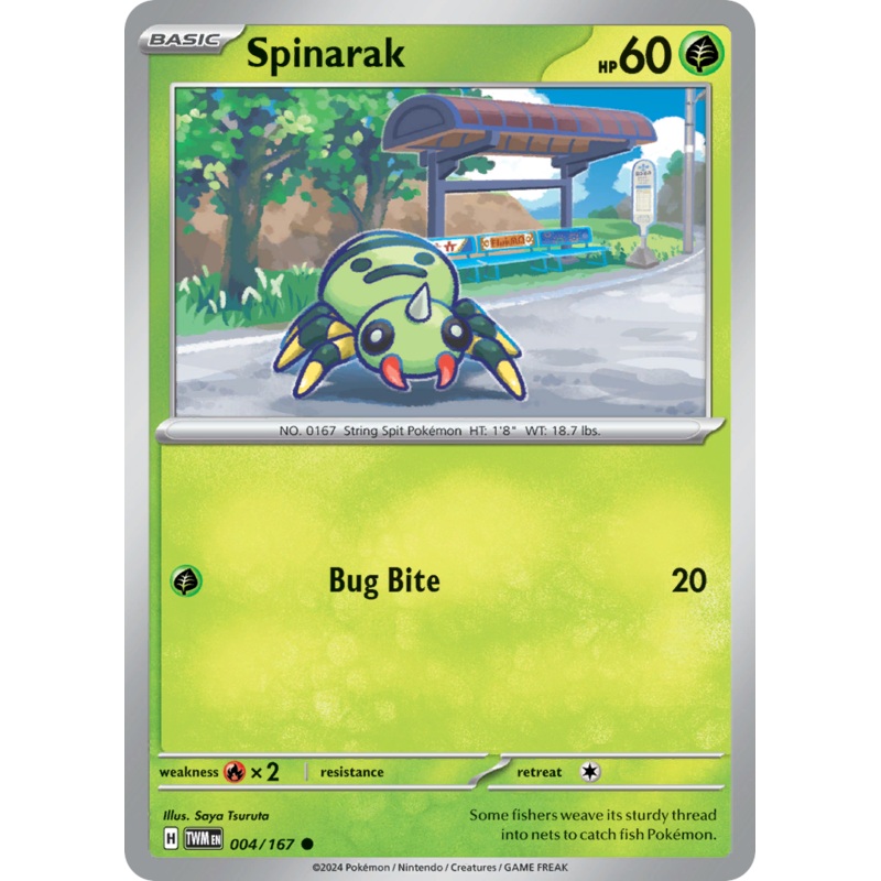 004/167 4/167 Spinarak  Pokemon Card  Twilight Masquerade Common *MINT*