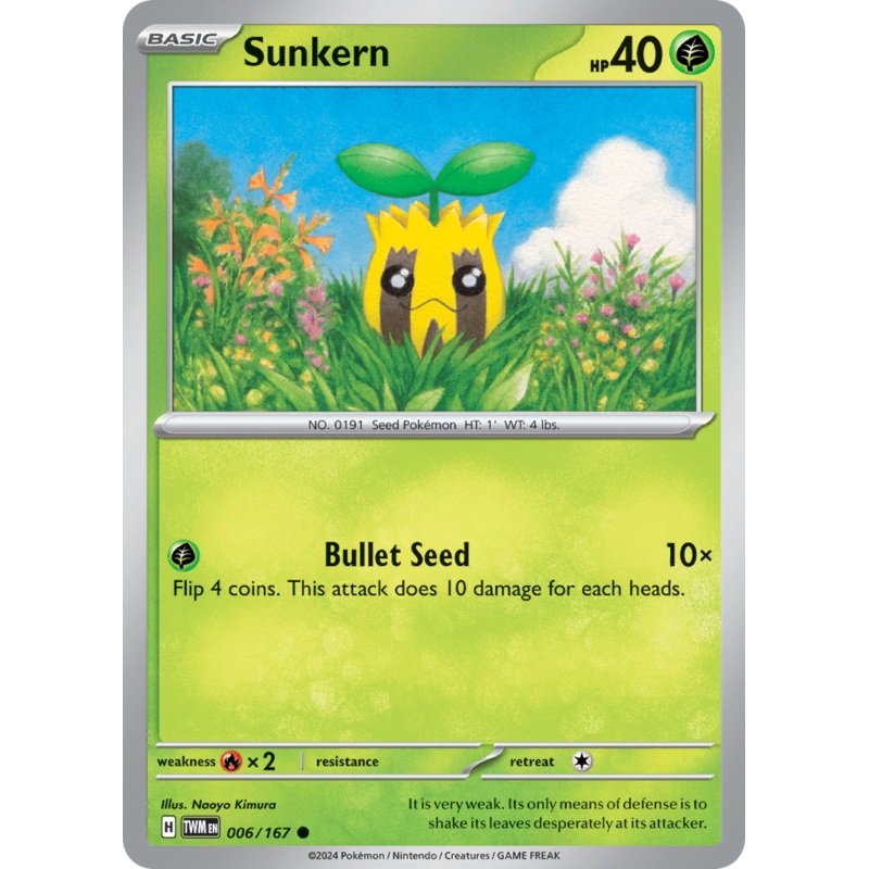 006/167 6/167 Sunkern  Pokemon Card  Twilight Masquerade Common *MINT*
