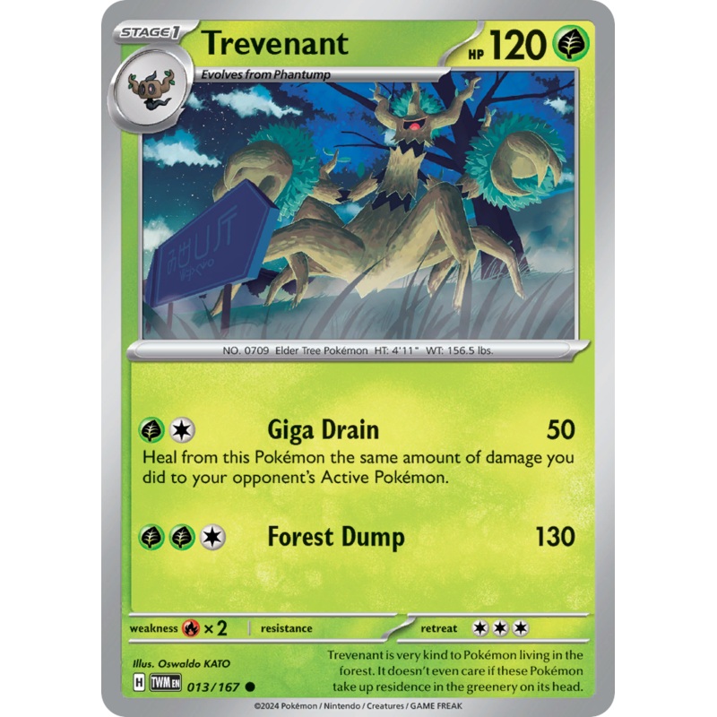 013/167 13/167 Trevenant  Pokemon Card  Twilight Masquerade Common *MINT*