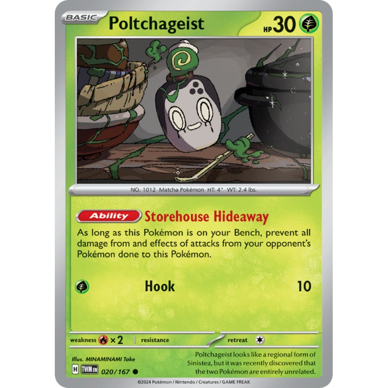 020/167 20/167 Poltchageist  Pokemon Card  Twilight Masquerade Common *MINT*