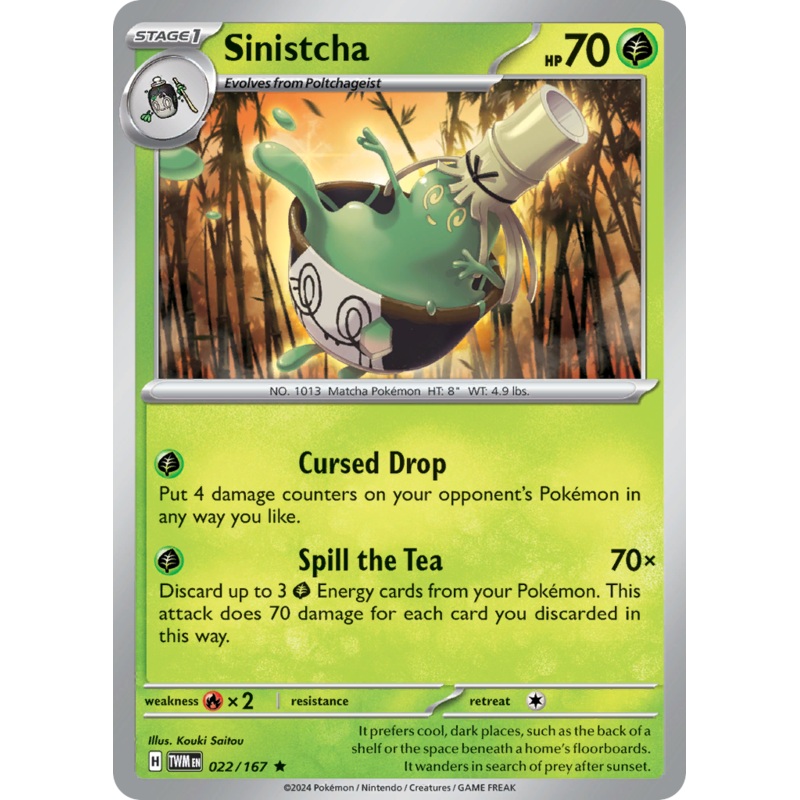 022/167 22/167 Sinistcha  Pokemon Card  Twilight Masquerade Holo Rare *MINT*