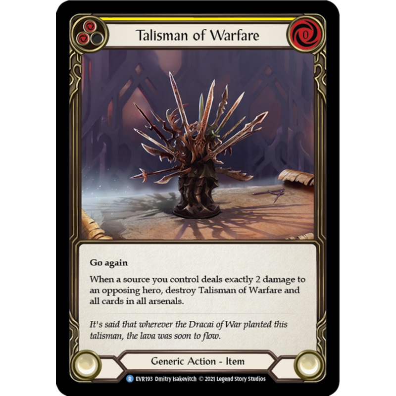 Flesh and Blood Everfest First Edition R EVR193 Talisman of Warfare Cold Foil