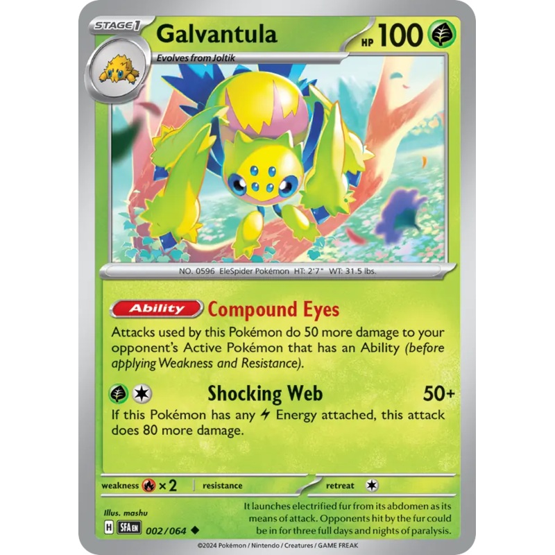 002/064 2/64 Galvantula Pokemon Card Shrouded Fable Uncommon *MINT*