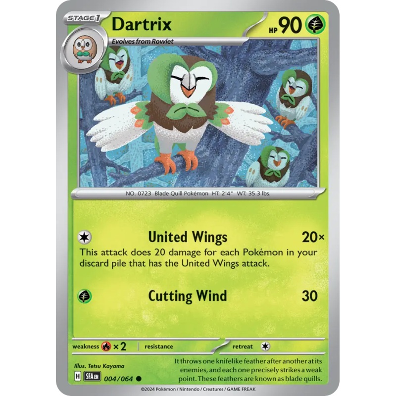 004/064 4/64 Dartrix Pokemon Card Shrouded Fable Common *MINT*