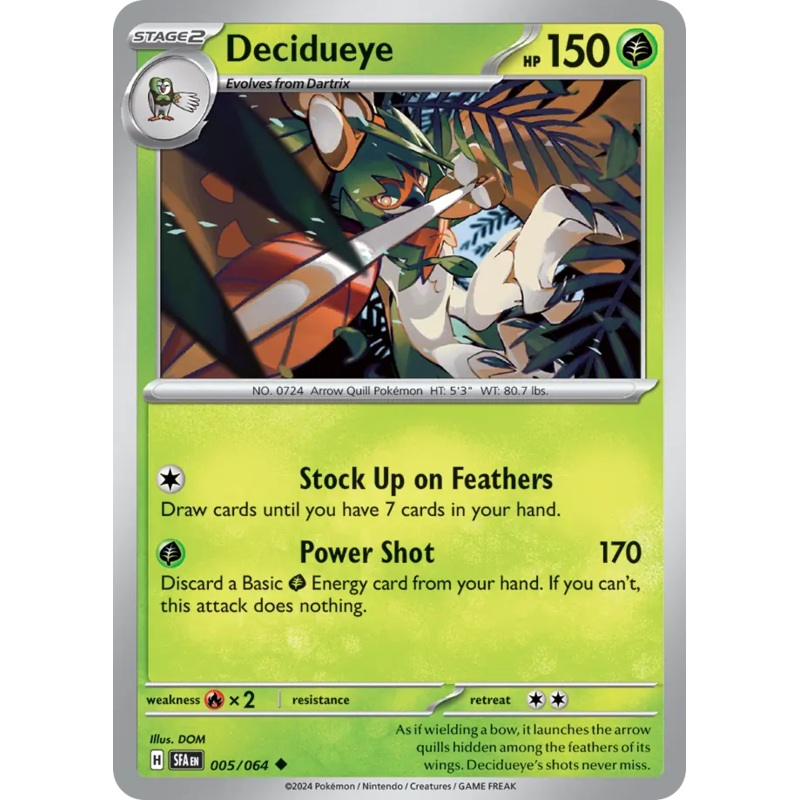 005/064 5/64 Decidueye Pokemon Card Shrouded Fable Uncommon *MINT*