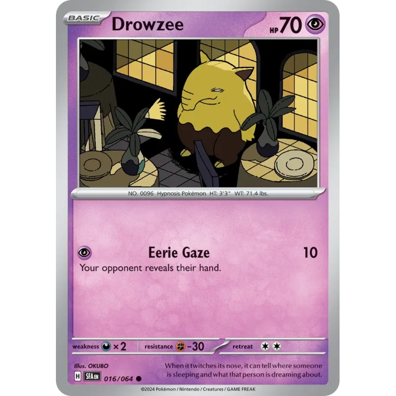 016/064 16/64 Drowzee Pokemon Card Shrouded Fable Common *MINT*