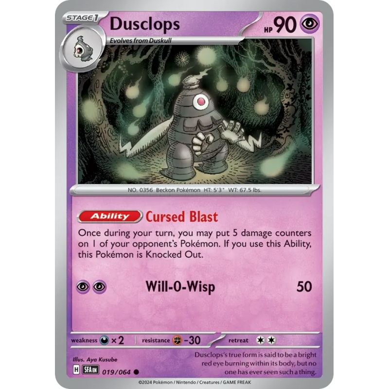 019/064 19/64 Dusclops Pokemon Card Shrouded Fable Common *MINT*
