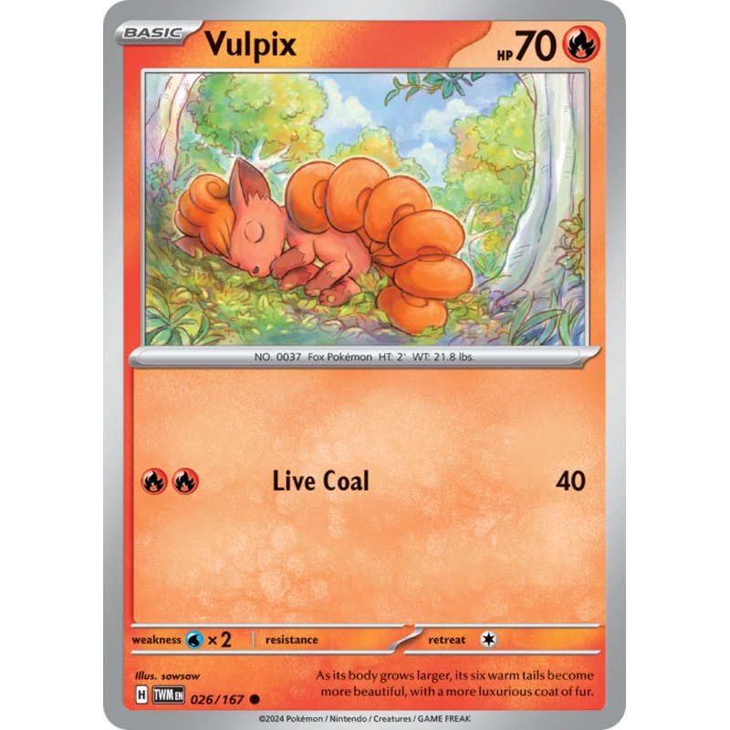 026/167 26/167 Vulpix  Pokemon Card  Twilight Masquerade Common *MINT*