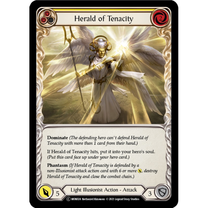 Flesh and Blood Monarch Unlimited C MON024 Herald of Tenacity (Yellow) Rainbow