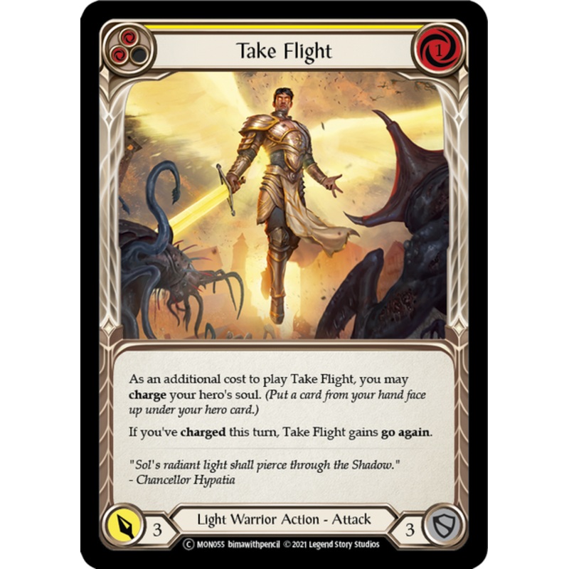 Flesh and Blood Monarch Unlimited C MON055 Take Flight (Yellow) Rainbow