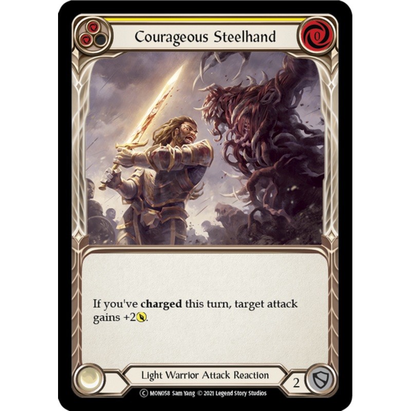 Flesh and Blood Monarch Unlimited C MON058 Courageous Steelhand (Yellow) Rainbow