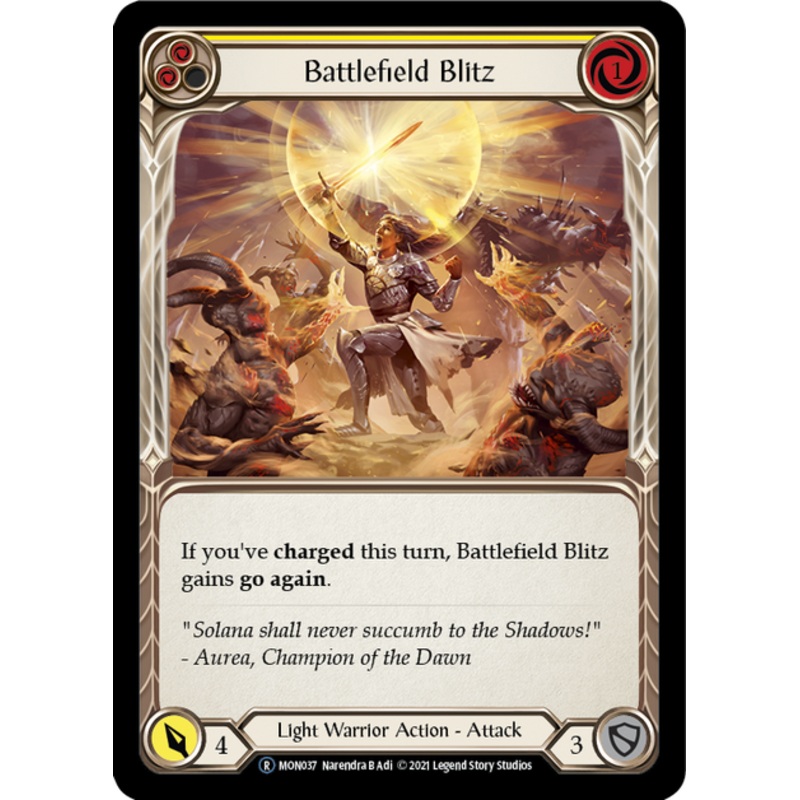 Flesh and Blood Monarch Unlimited R MON037 Battlefield Blitz (Yellow) Rainbow
