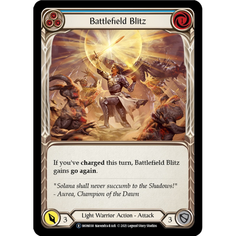Flesh and Blood Monarch Unlimited R MON038 Battlefield Blitz (Blue) Standard