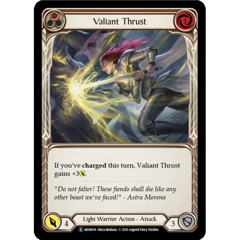 Flesh and Blood Monarch Unlimited R MON039 Valiant Thrust (Red) Rainbow