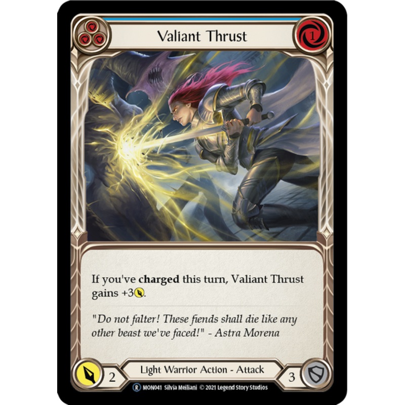 Flesh and Blood Monarch Unlimited R MON041 Valiant Thrust (Blue) Standard