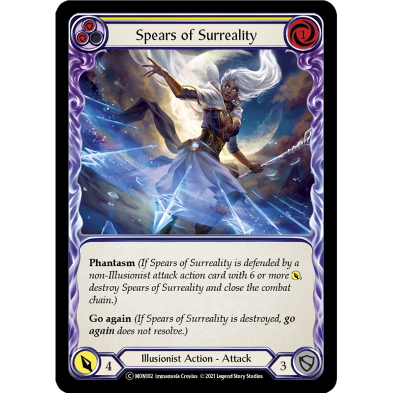 Flesh and Blood Monarch Unlimited C MON102 Spears of Surreality (Yellow) Standard