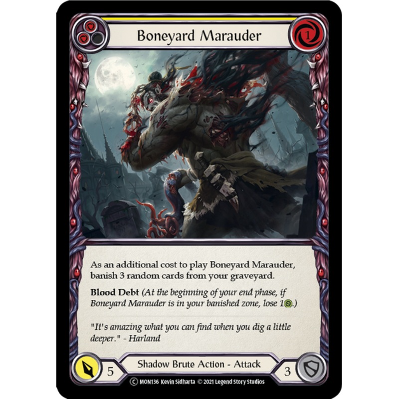 Flesh and Blood Monarch Unlimited C MON136 Boneyard Marauder (Yellow) Rainbow