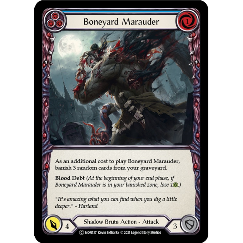 Flesh and Blood Monarch Unlimited C MON137 Boneyard Marauder (Blue) Standard
