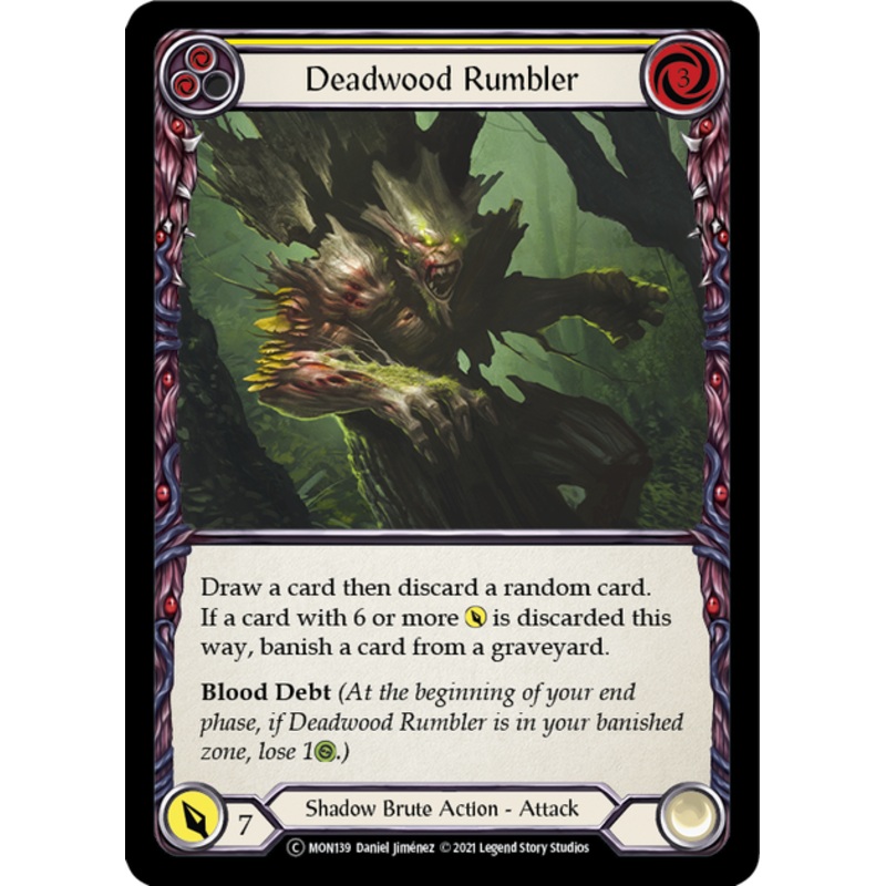Flesh and Blood Monarch Unlimited C MON139 Deadwood Rumbler (Yellow) Standard
