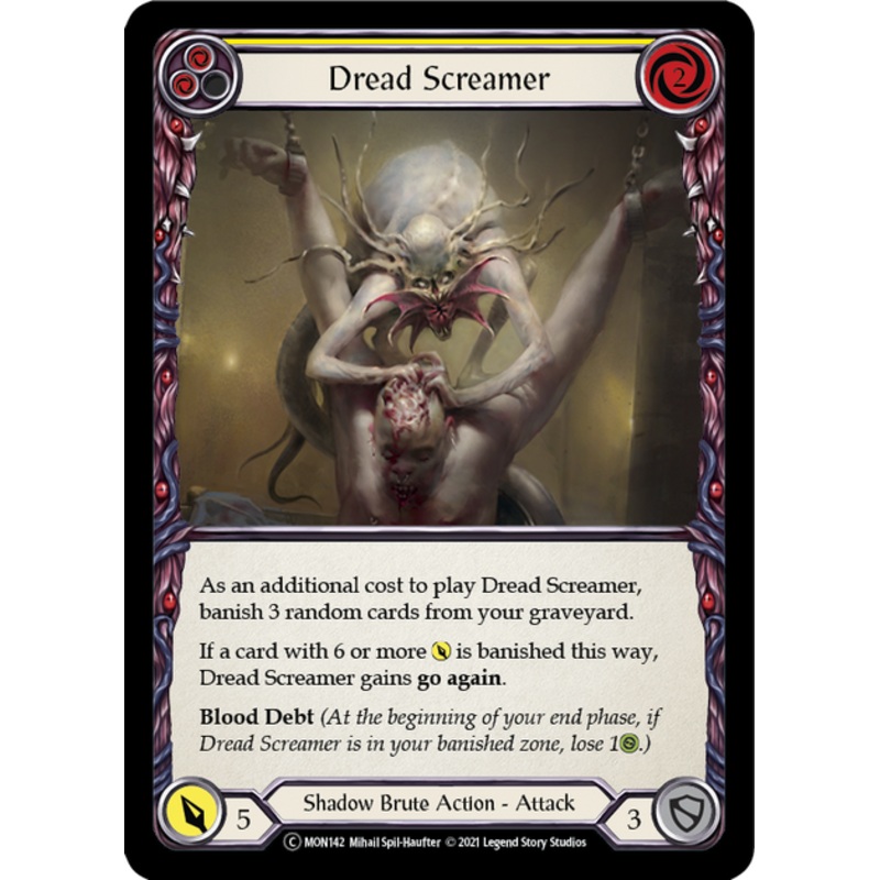 Flesh and Blood Monarch Unlimited C MON142 Dread Screamer (Yellow) Standard