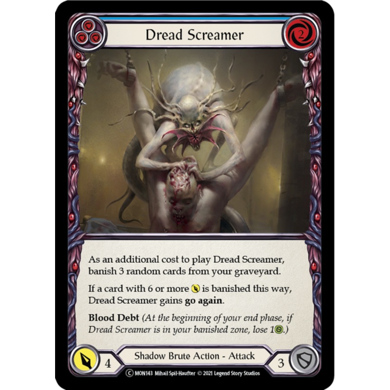 Flesh and Blood Monarch Unlimited C MON143 Dread Screamer (Blue) Rainbow