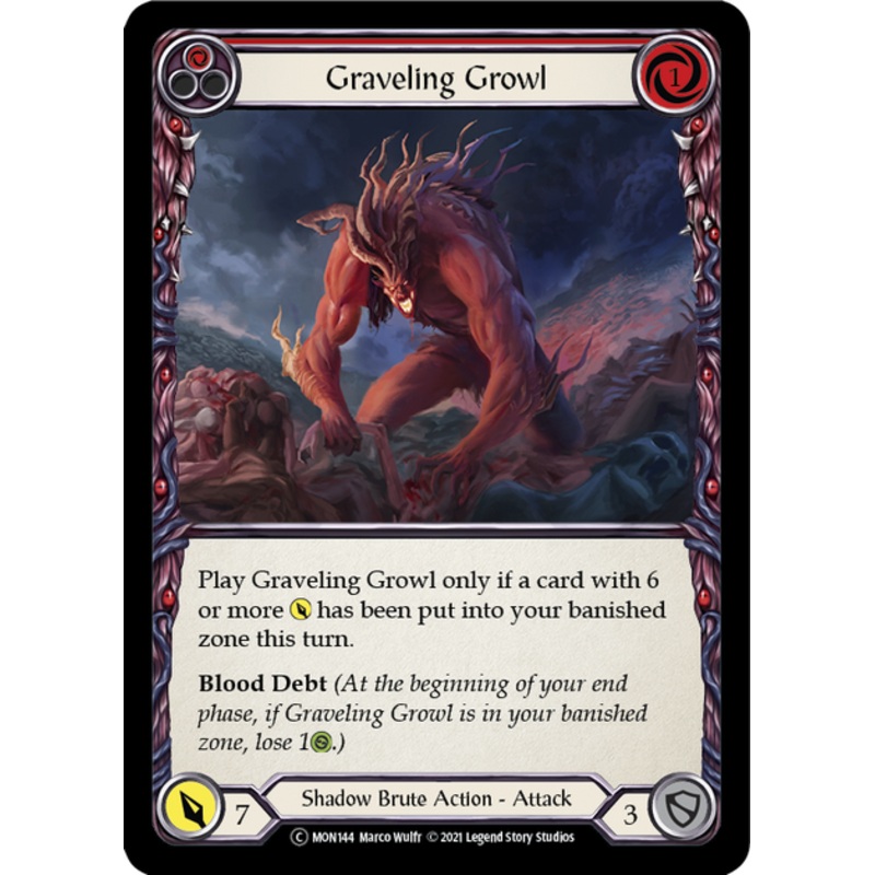 Flesh and Blood Monarch Unlimited C MON144 Graveling Growl (Red) Standard