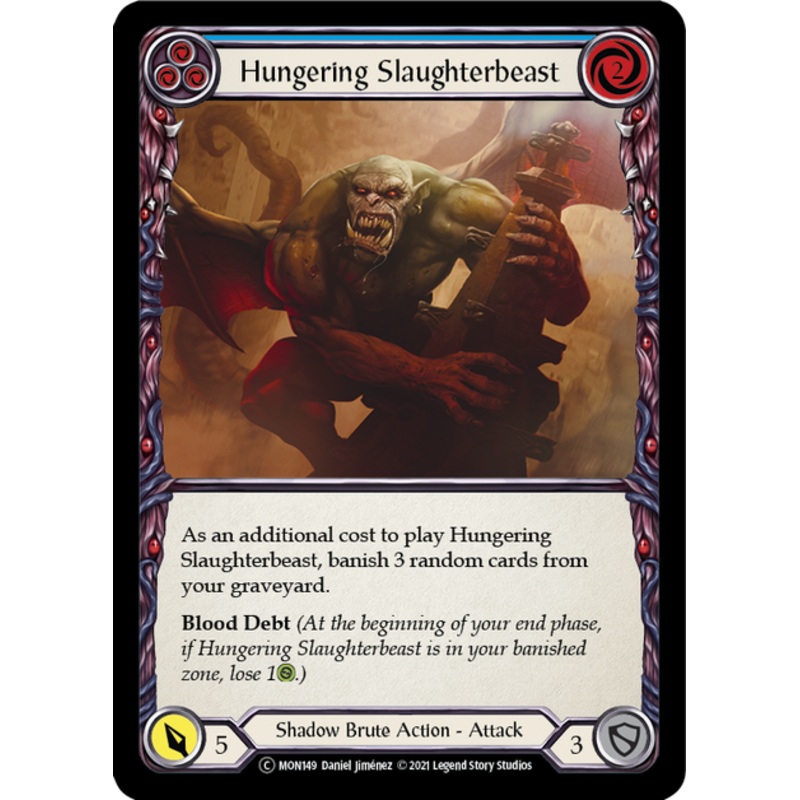 Flesh and Blood Monarch Unlimited C MON149 Hungering Slaughterbeast (Blue) Standard
