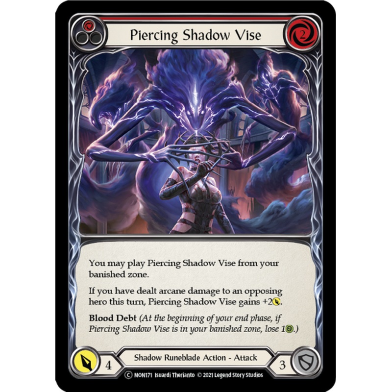 Flesh and Blood Monarch Unlimited C MON171 Piercing Shadow Vise (Red) Rainbow