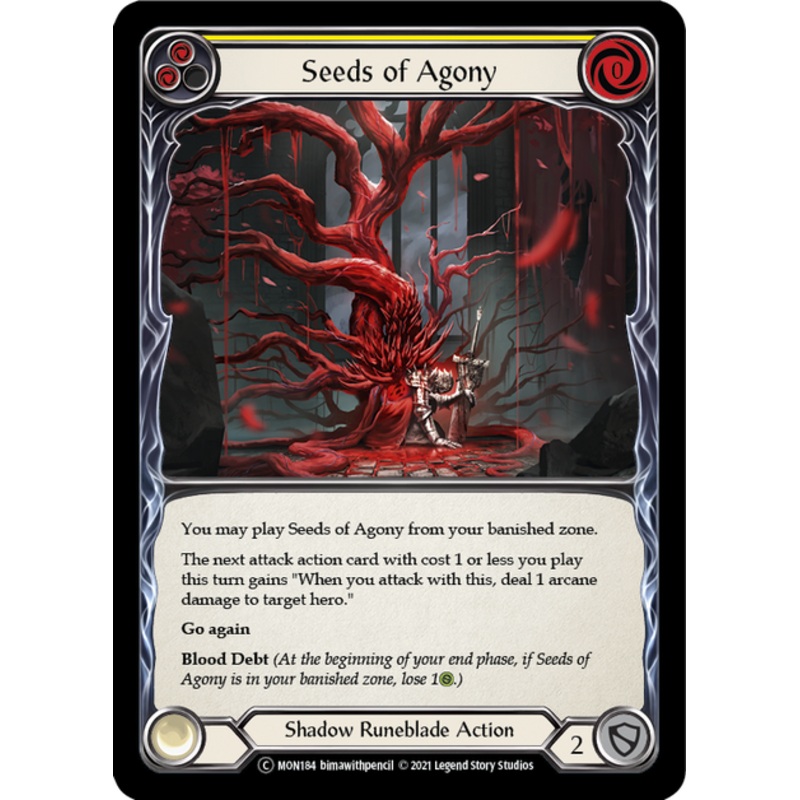 Flesh and Blood Monarch Unlimited C MON184 Seeds of Agony (Yellow) Standard