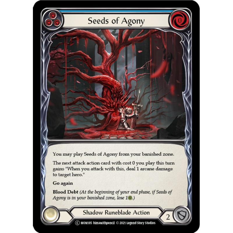 Flesh and Blood Monarch Unlimited C MON185 Seeds of Agony (Blue) Standard