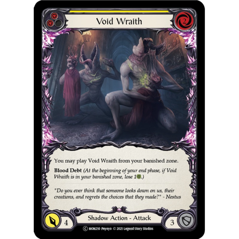 Flesh and Blood Monarch Unlimited C MON210 Void Wraith (Yellow) Standard