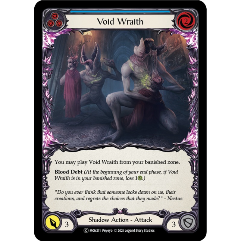 Flesh and Blood Monarch Unlimited C MON211 Void Wraith (Blue) Standard