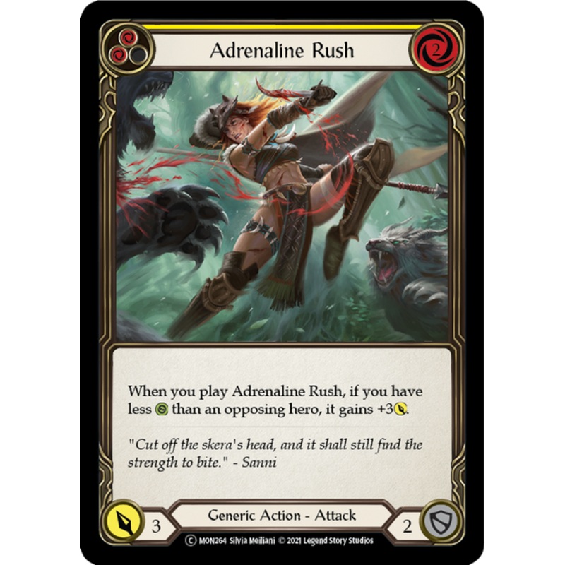 Flesh and Blood Monarch Unlimited C MON264 Adrenaline Rush (Yellow) Rainbow