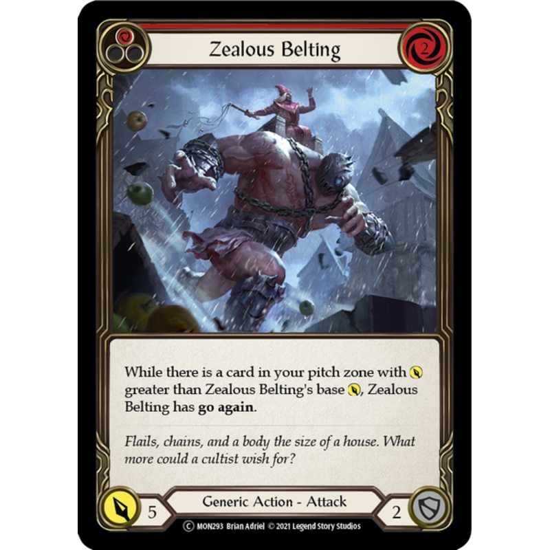 Flesh and Blood Monarch Unlimited C MON293 Zealous Belting (Red) Rainbow