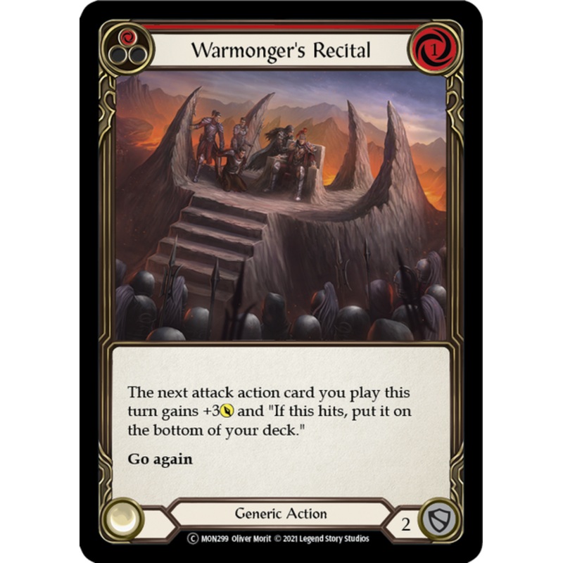 Flesh and Blood Monarch Unlimited C MON299 Warmonger’s Recital (Red) Rainbow