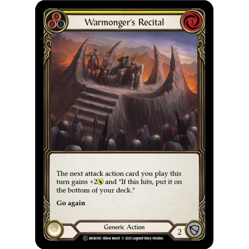 Flesh and Blood Monarch Unlimited C MON300 Warmonger’s Recital (Yellow) Rainbow