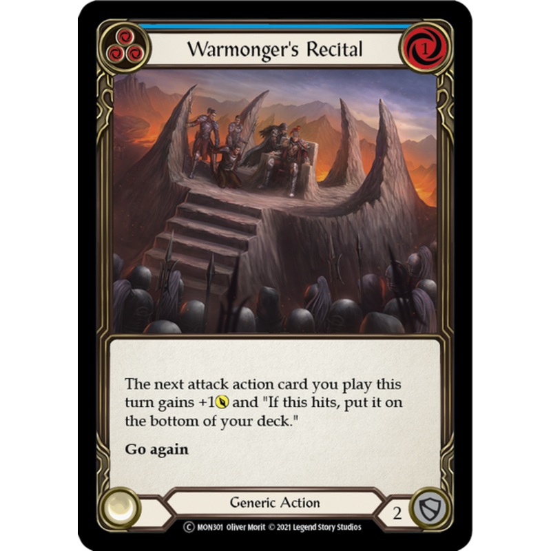 Flesh and Blood Monarch Unlimited C MON301 Warmonger’s Recital (Blue) Rainbow