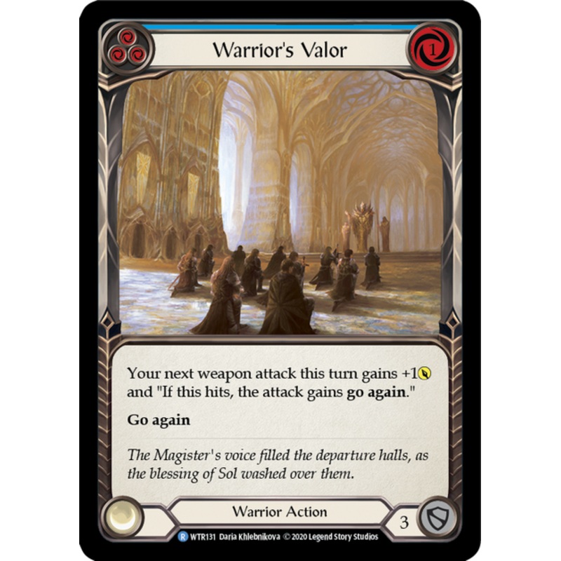 Flesh and Blood Welcome to Rathe Unlimited R WTR131 Warrior’s Valor (Blue) Standard