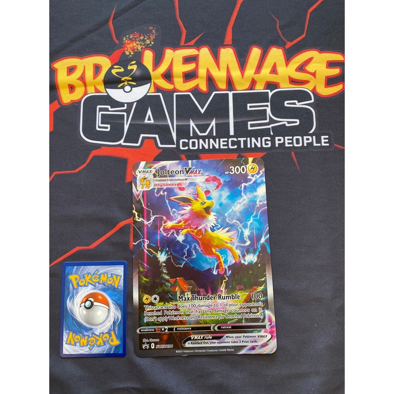 Pokemon Card SWSH184 Jolteon Vmax JUMBO OVERSIZED BLACK STAR PROMO