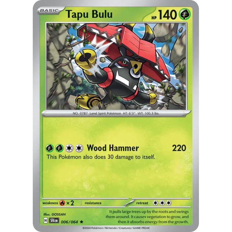 006/064 6/64 Tapu Bulu Pokemon Card Shrouded Fable Holo Rare *MINT*