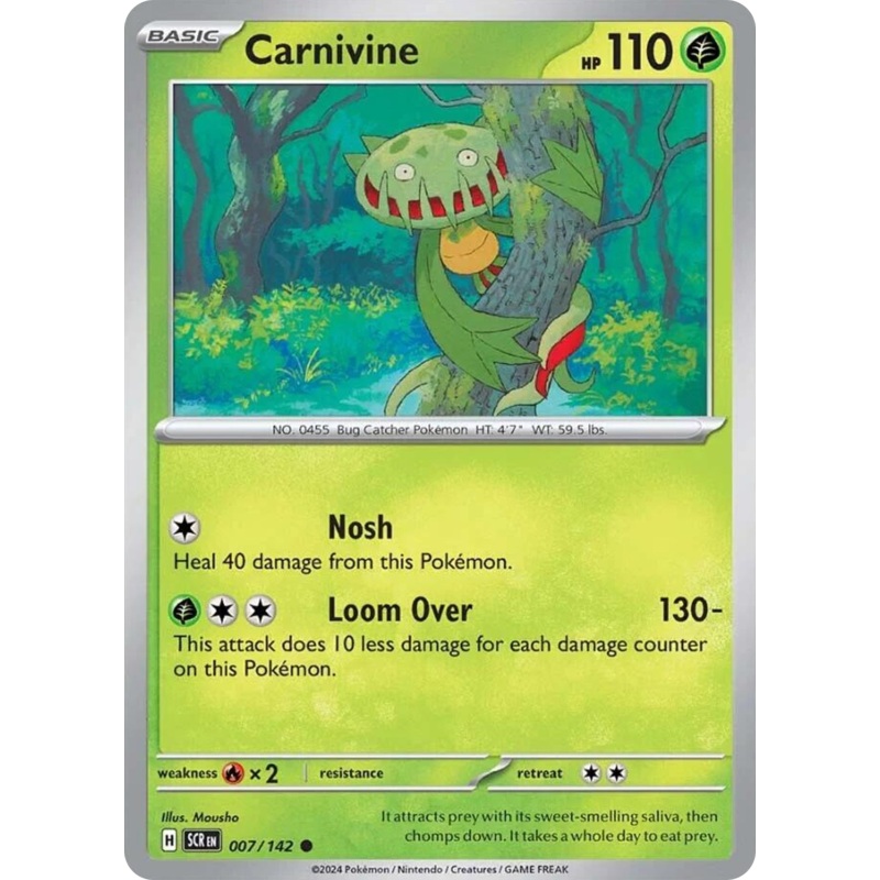 007/142 7/142 Carnivine  Pokemon Card  Stellar Crown Common *MINT*