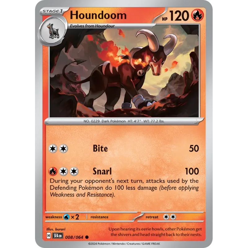 008/064 8/64 Houndoom Pokemon Card Shrouded Fable Common *MINT*
